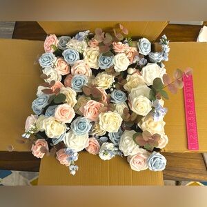 COPY - Lot of Ling’s Moment Foam and Silk Flowers (Pastel Pink, Blue, Cream)